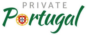 Private Portugal Tours green logo with Portuguese flag emblem for luxury private tours in Portugal