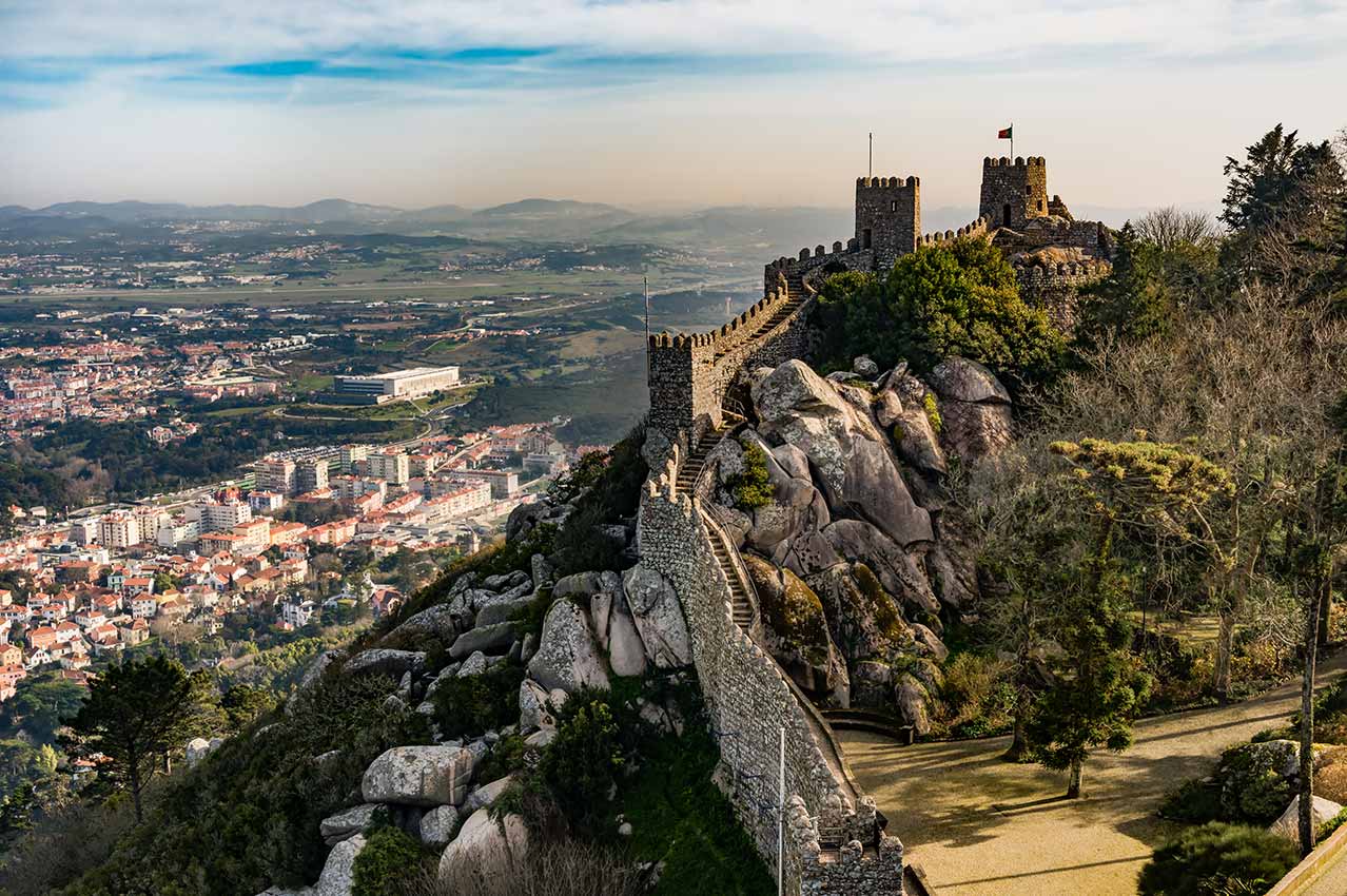 walls of Castelo dos Mouros overlooking Sintra.