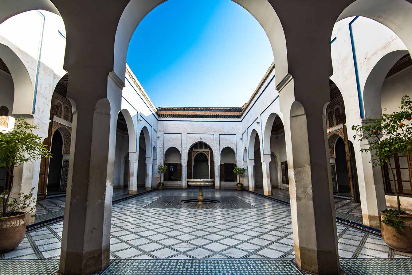 Courtyard with fountain, Bahia Palace, Morocco