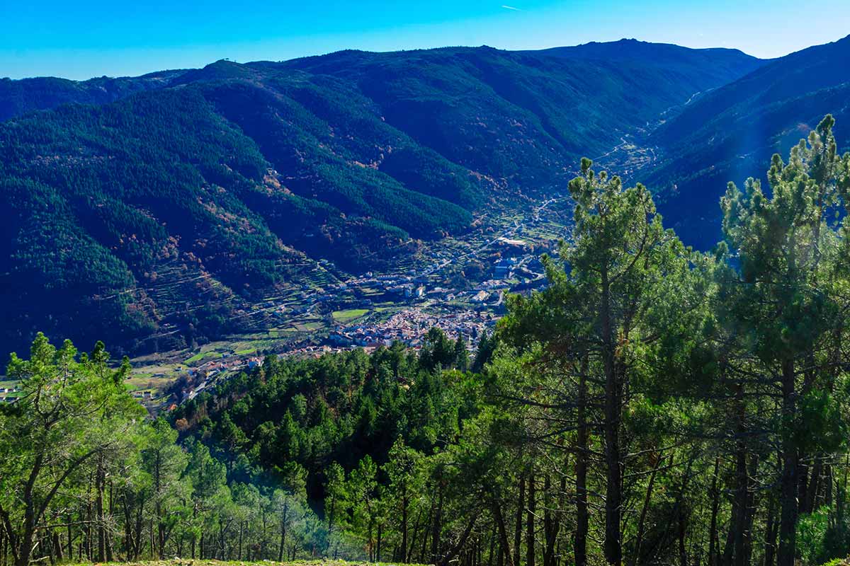 aerial view of valley in Serra da Estrela, Portugal.