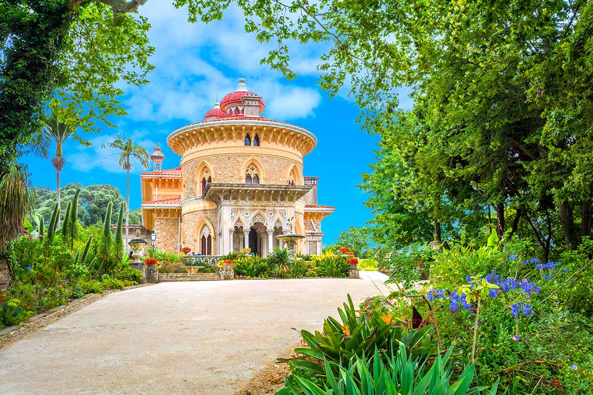 The colorful Monserrate Palace in Sintra