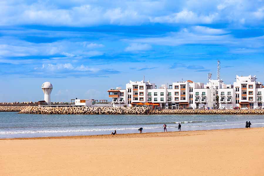 View from beach of Agadir, Morocco