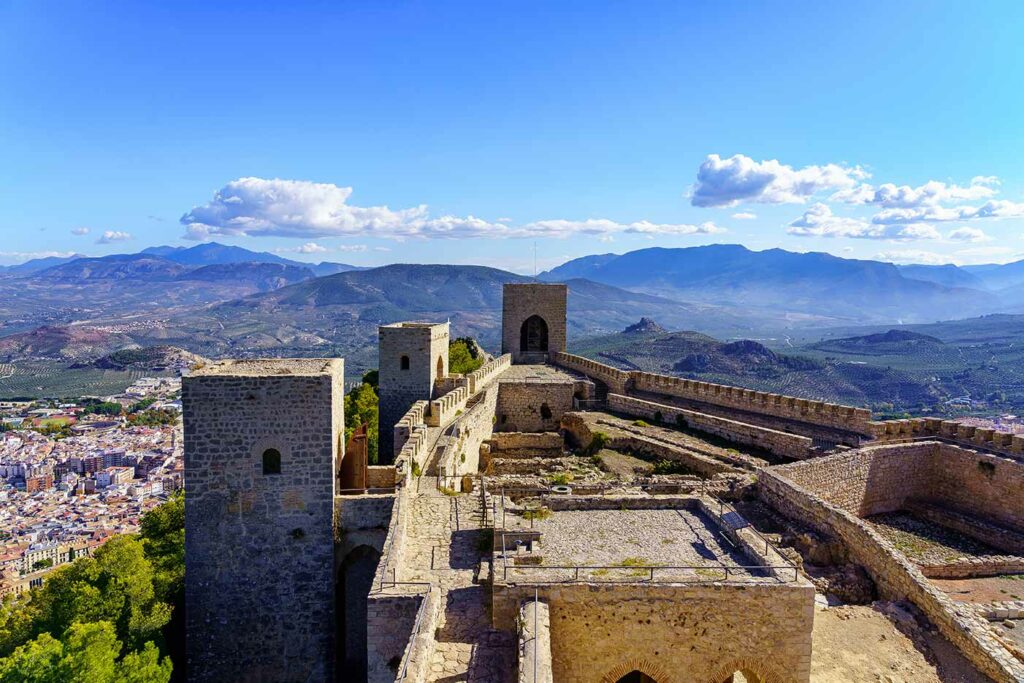 View from Santa Catalina Castle, Jaén in Spain overlooking the landscape.